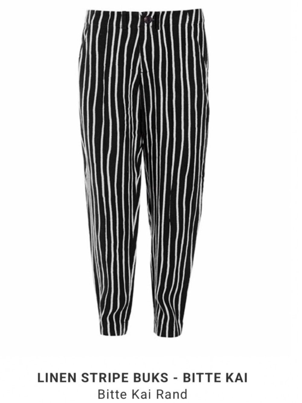 Bitte Kai Rand Linen Strips Tapered Pants Womens Large Ballon Leg Zebra Print - Picture 13 of 15